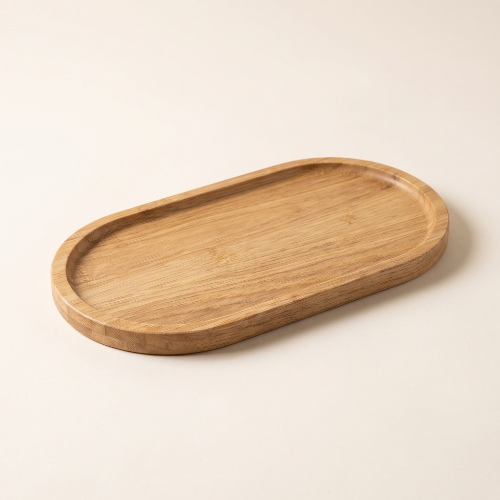 Solid wood dessert plate, product photo