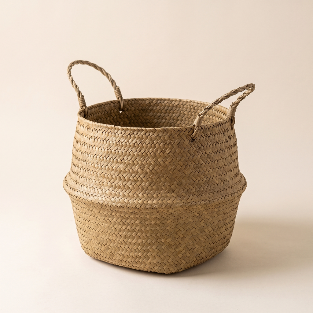 Seagrass wicker basket, product photo