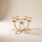 Iron candelabra candle holder, product photo