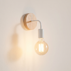 Retro wood wall lamp, product photo