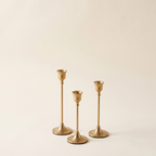Vintage metal candle holder set of 3, product photo