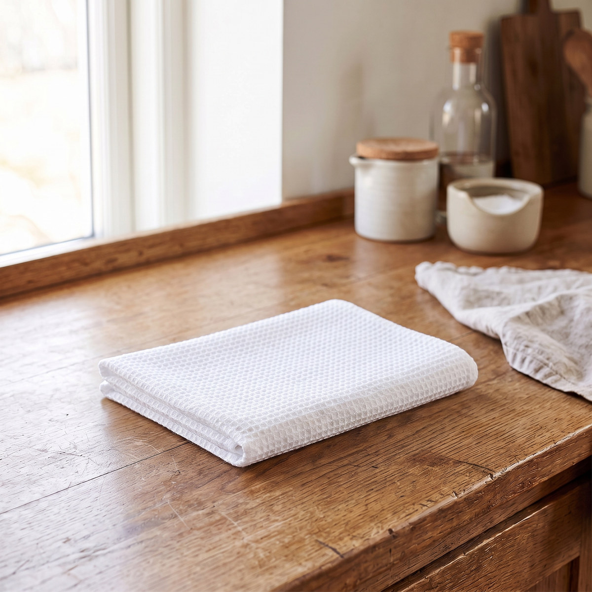 Waffle Weave Tea Towel, lifestyle photo