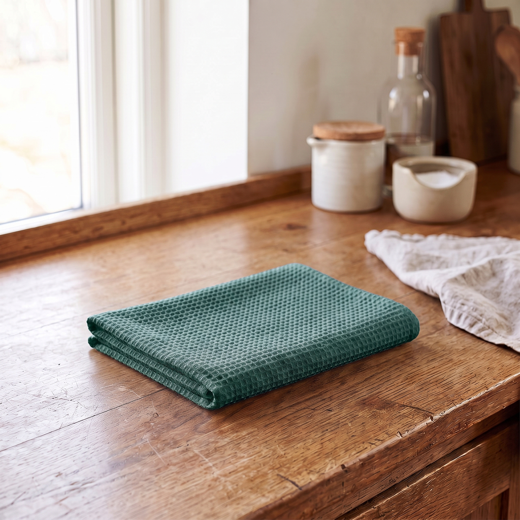 Waffle Weave Tea Towel, lifestyle photo