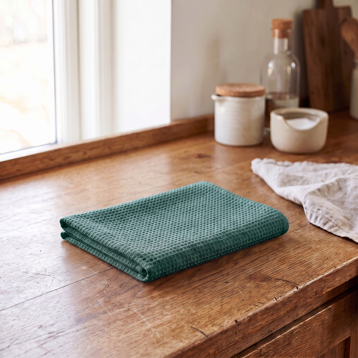 Waffle Weave Tea Towel, lifestyle photo