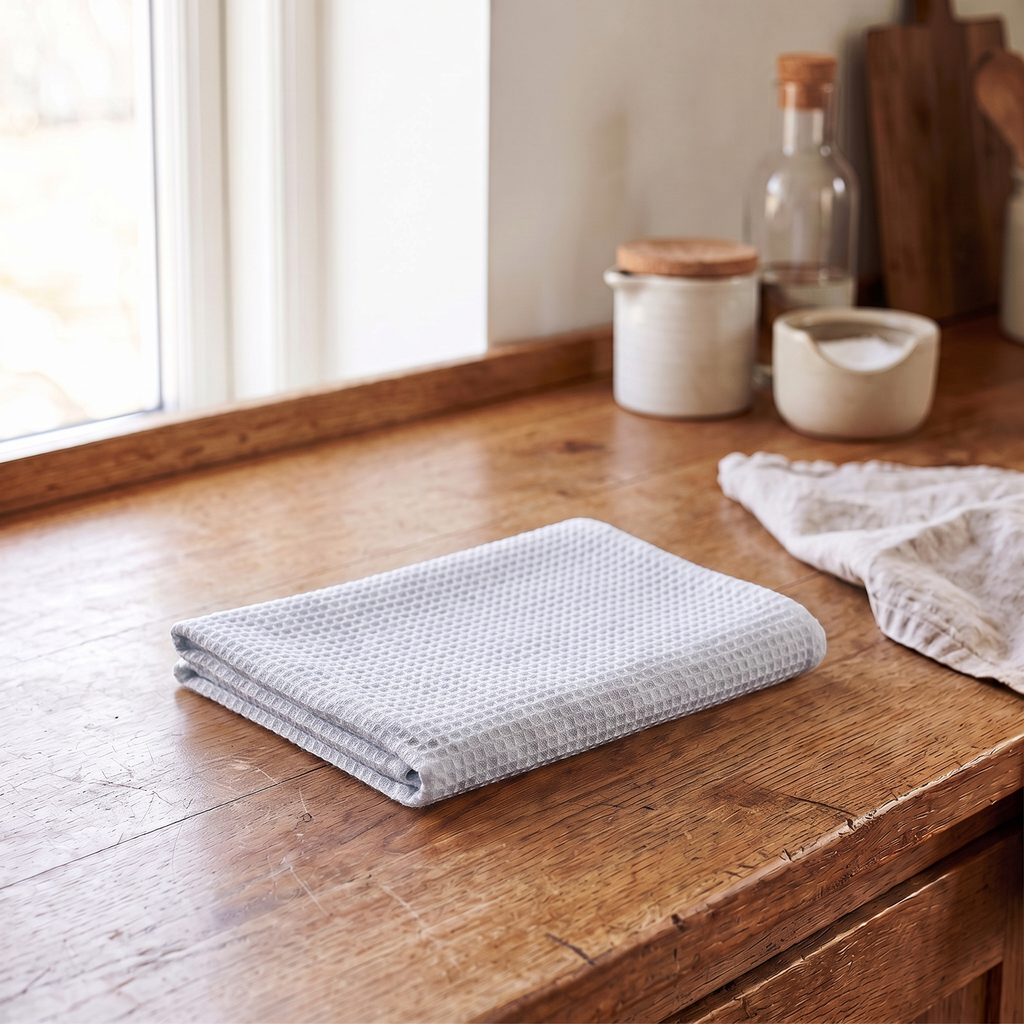 Waffle Weave Tea Towel, lifestyle photo