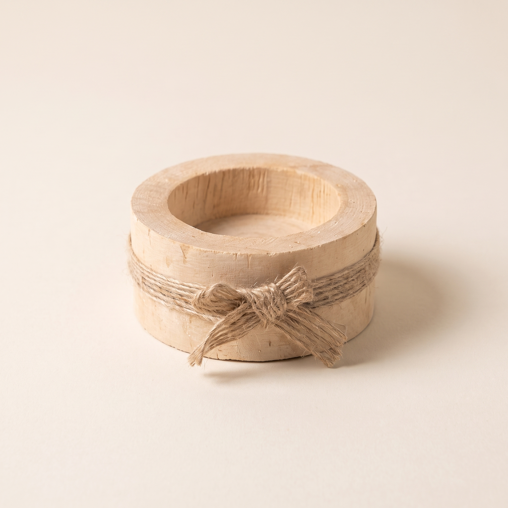 Wooden tea light holder, small, product photo