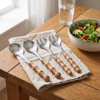 Bamboo Salad Servers Set of 4, lifestyle photo