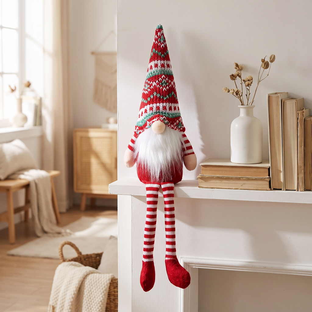 Knitted Gnome Doll, Christmas decoration, lifestyle photo