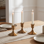 Metal Taper Candlestick Set of 3, lifestyle photo