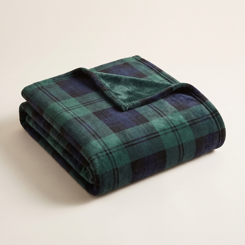 Black Watch Tartan Throw Blanket, lifestyle photo