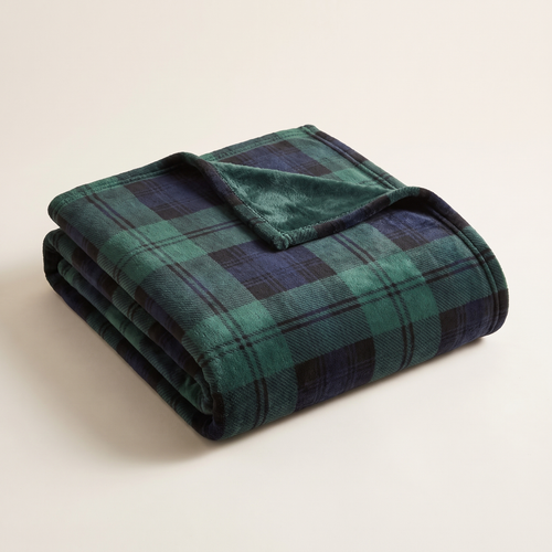 Black Watch Tartan Throw Blanket, lifestyle photo
