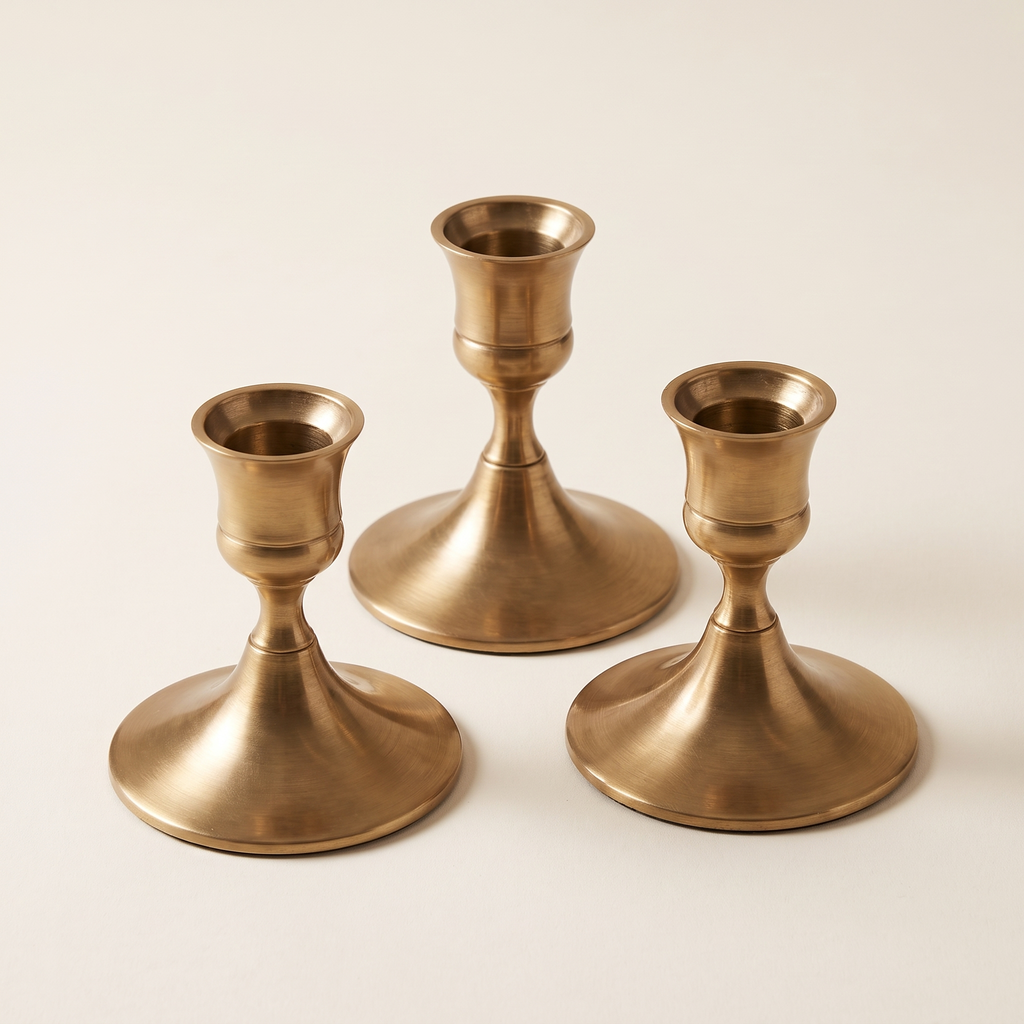 Metal Taper Candlestick Set of 3, lifestyle photo