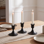 Metal Taper Candlestick Set of 3, lifestyle photo