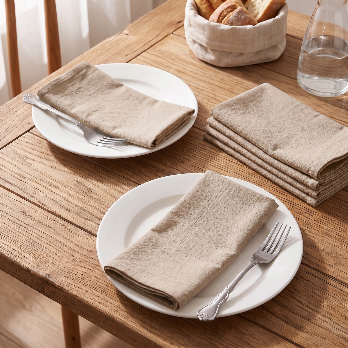 Washed Cotton Napkins Set of 6, lifestyle photo