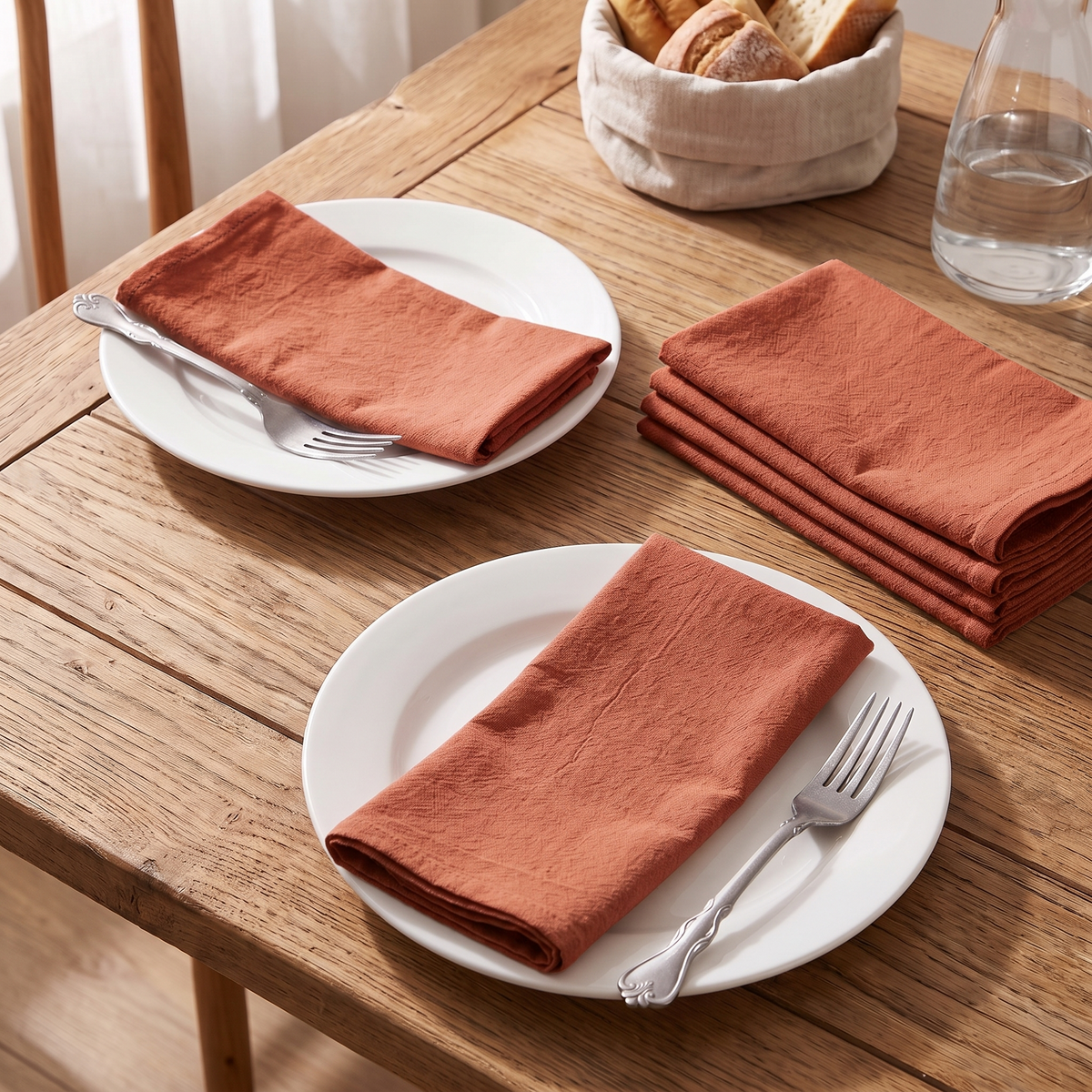 Washed Cotton Napkins Set of 6, lifestyle photo