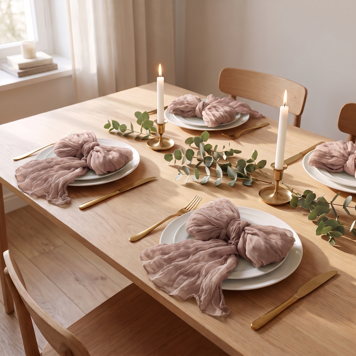 Cheesecloth Napkins Set of 12, lifestyle photo