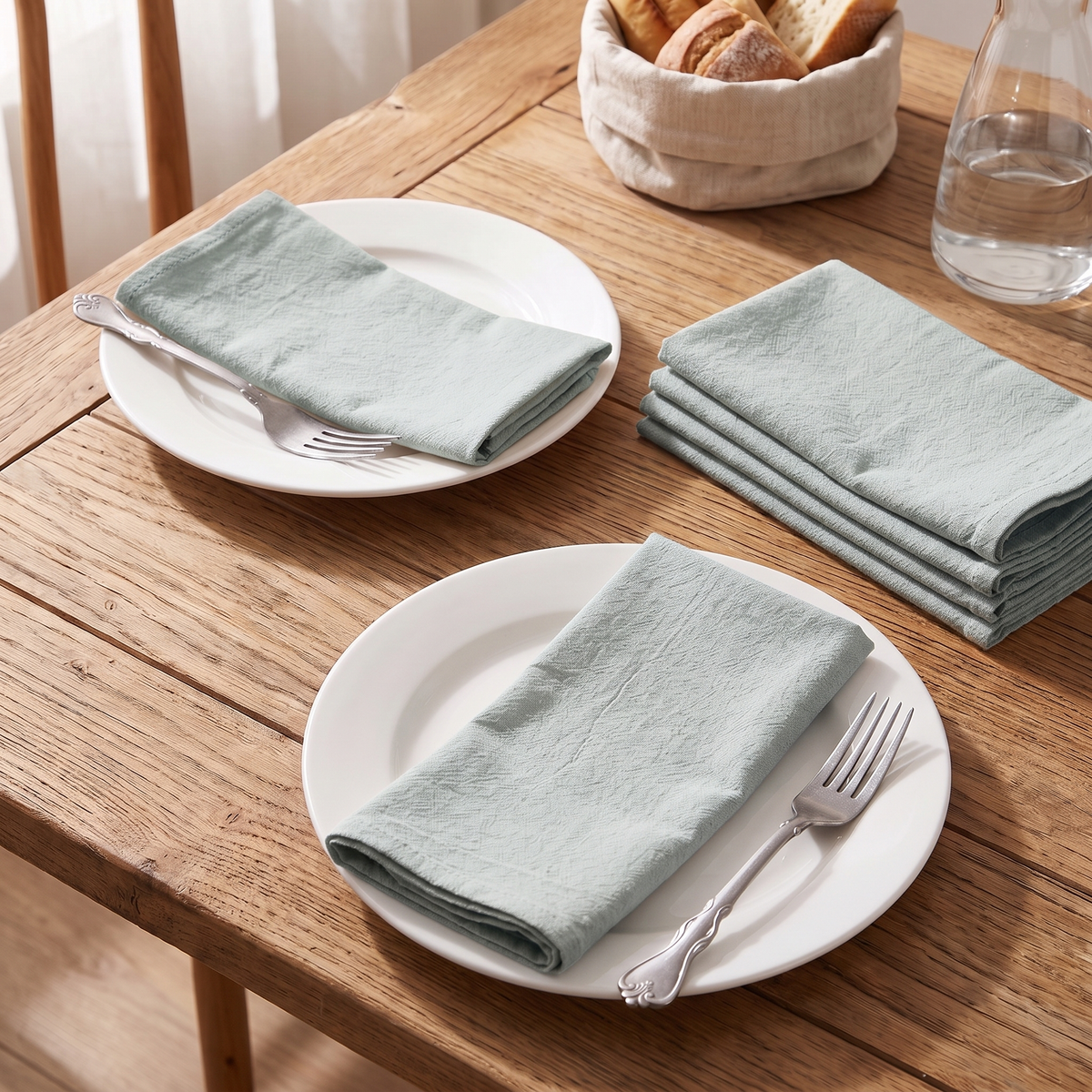 Washed Cotton Napkins Set of 6, lifestyle photo