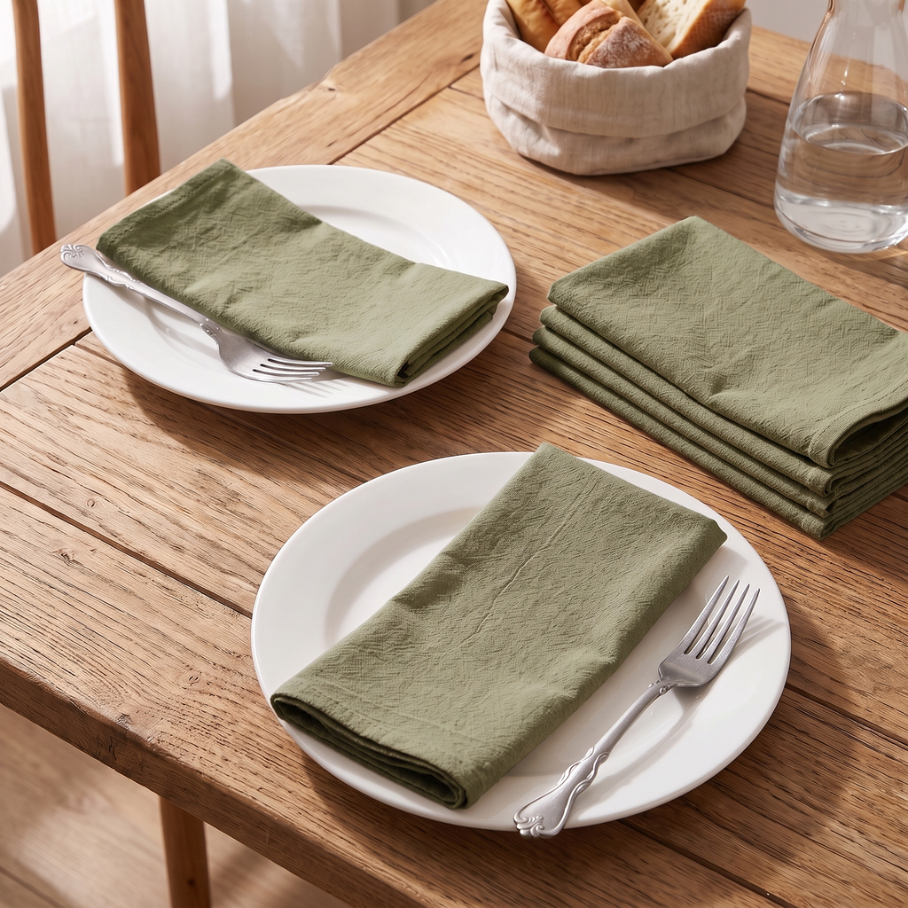 Washed Cotton Napkins Set of 6, lifestyle photo