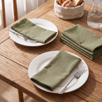 Washed Cotton Napkins Set of 6, lifestyle photo