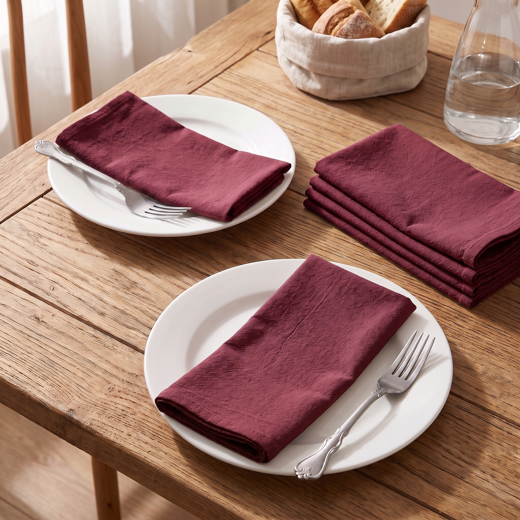 Washed Cotton Napkins Set of 6, lifestyle photo
