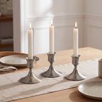 Metal Taper Candlestick Set of 3, lifestyle photo
