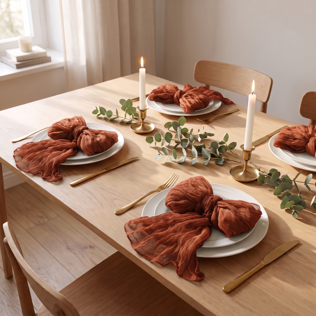 Cheesecloth Napkins Set of 12, lifestyle photo