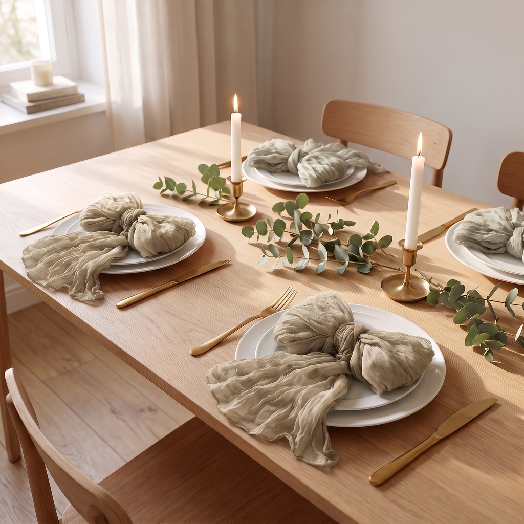 Cheesecloth Napkins Set of 12, lifestyle photo