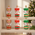 Wooden Carousel Horse Ornaments Set of 6, Christmas decoration, lifestyle photo