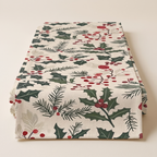 Christmas Table Runner with Holly and Berries, lifestyle photo