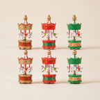Wooden Carousel Horse Ornaments Set of 6, lifestyle photo