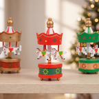 Wooden Carousel Horse Ornaments Set of 6, lifestyle photo