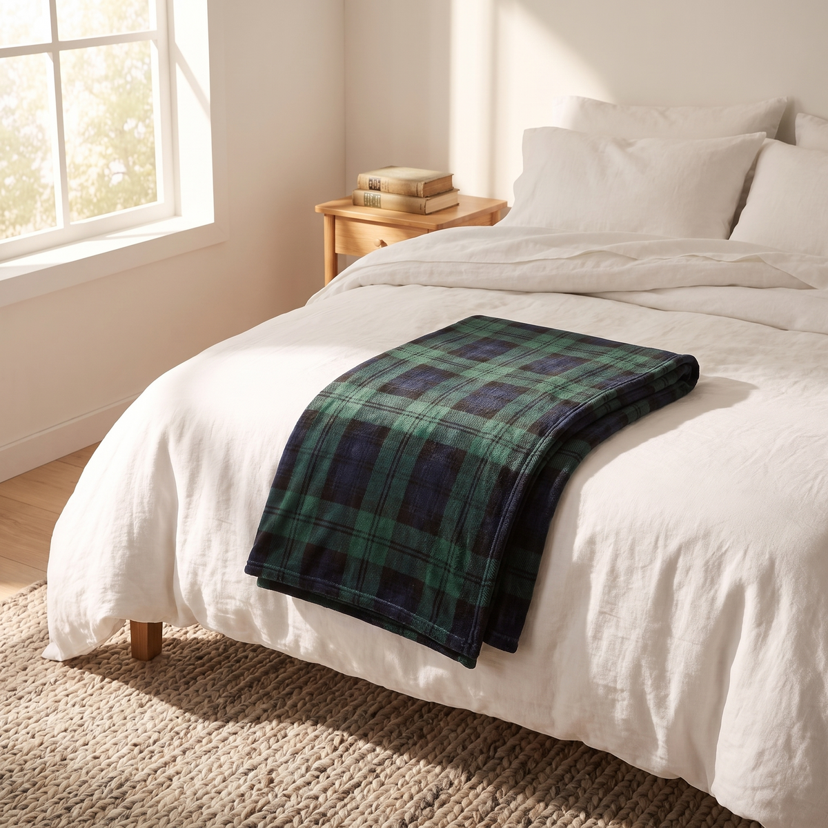 Black Watch Tartan Throw Blanket, lifestyle photo