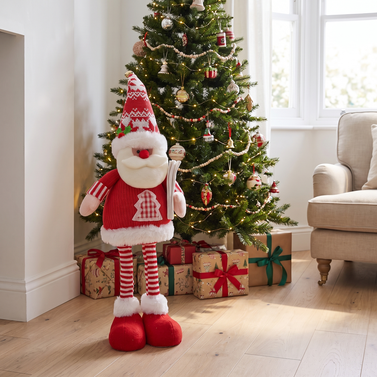 Standing Christmas Figure with Adjustable Legs, lifestyle photo
