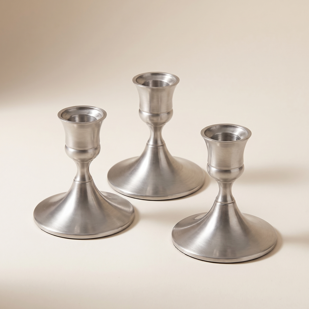 Metal Taper Candlestick Set of 3, lifestyle photo