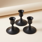 Metal Taper Candlestick Set of 3, lifestyle photo