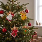 Vintage Angel Ornaments Set of 4, lifestyle photo