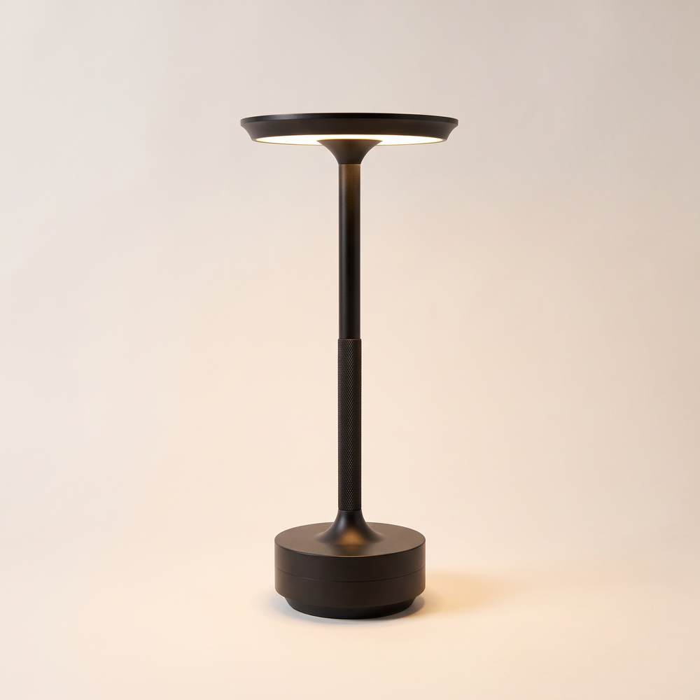 Cordless Table Lamp, Rechargeable USB-C Touch Lamp for Restaurants, Cafés, Bedside and Bulk Wholesale Orders, Black
