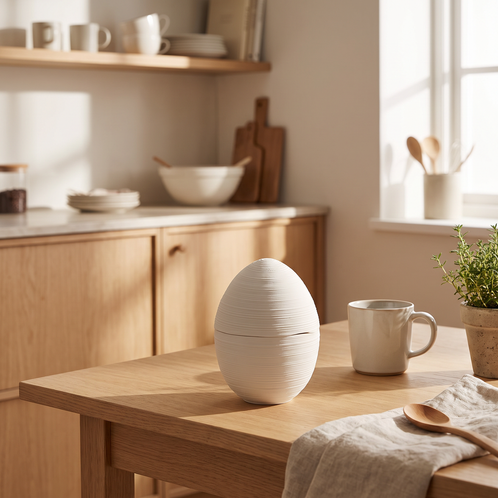 Egg-Shaped Ceramic Dessert Bowl, White Bowl for Yogurt, Custard and Soup, Small or Medium