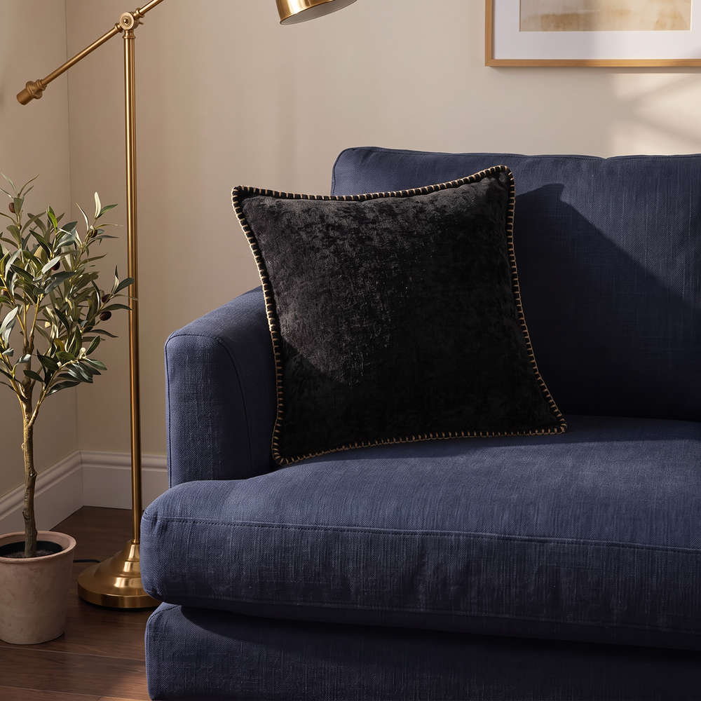 Thick Velvet Cushion Cover, Luxurious Soft Throw Pillow Case for Sofa and Bed, 45 x 45 cm, Beige, Grey, Mustard or Black
