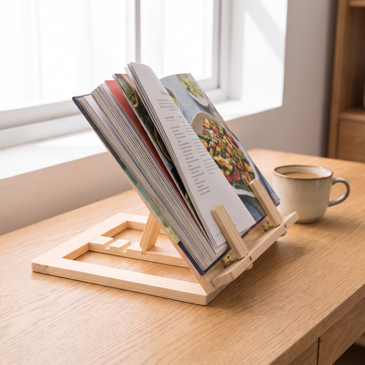 Foldable Wooden Reading Stand, lifestyle photo